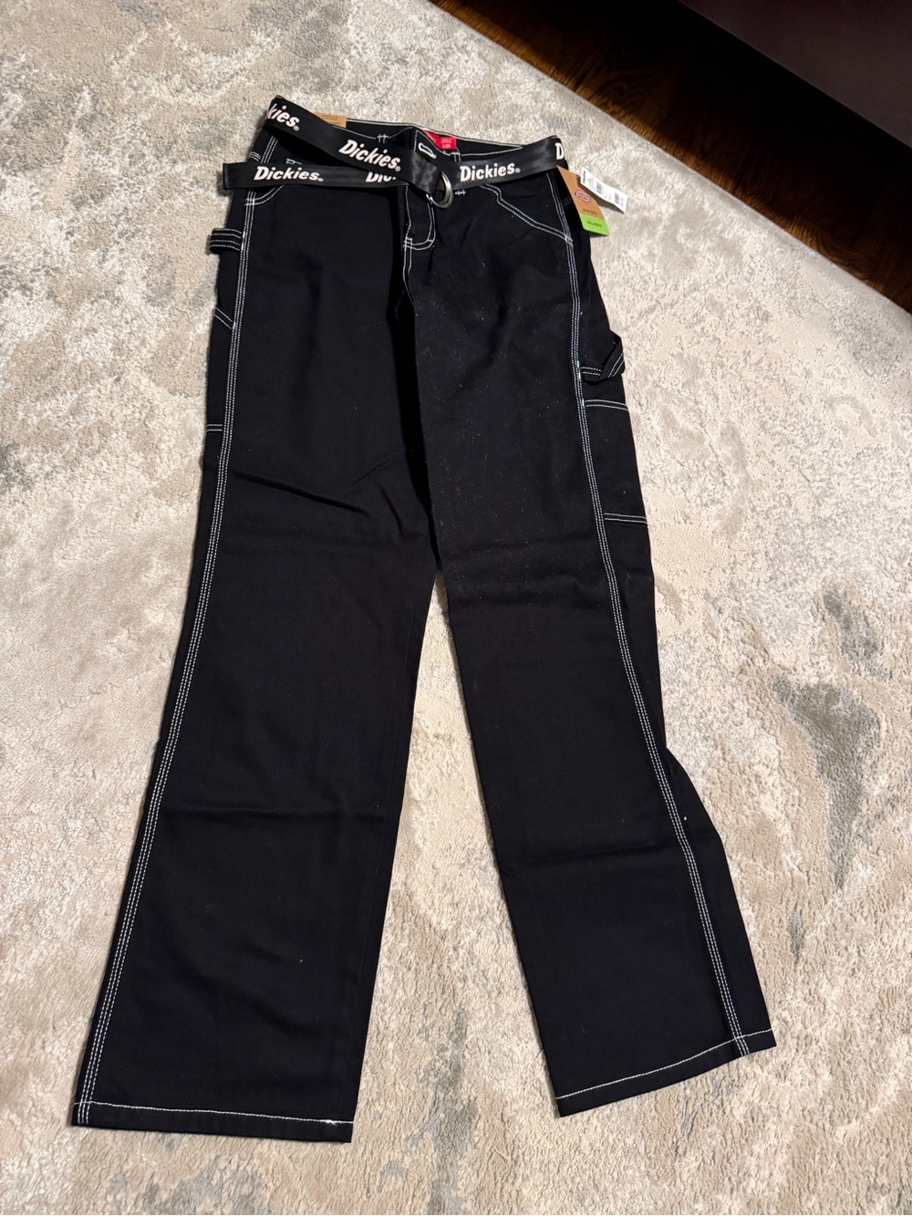 Dickies Black Pants with Red Logo Tag